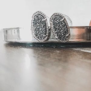 Kendra Scott Gun Metal Stud Earrings